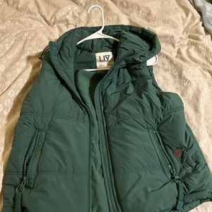 Green puffer vest